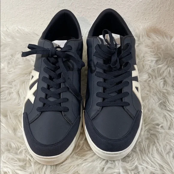 ARMANI EXCHANGE Logo Detail Lace Up Sneakers Size 12 - Picture 3 of 14